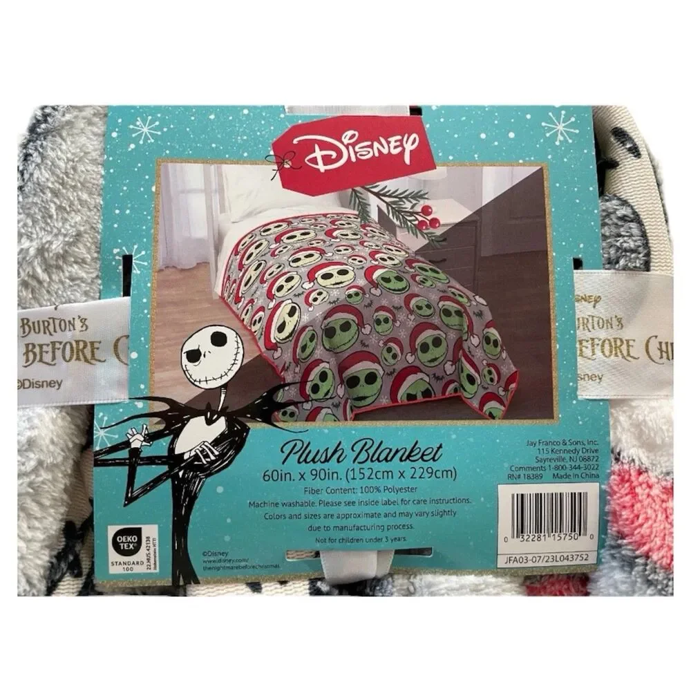 Disney Nightmare Before Christmas Glow in the Dark Soft Plush Blanket 60